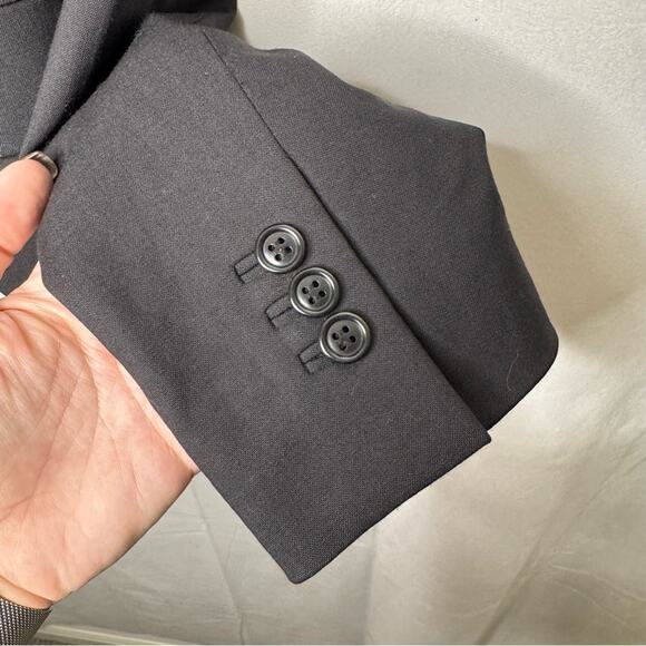CLUB MONACO / black wool blend classic 2 button blazer jacket / 4 - Picture 5 of 9